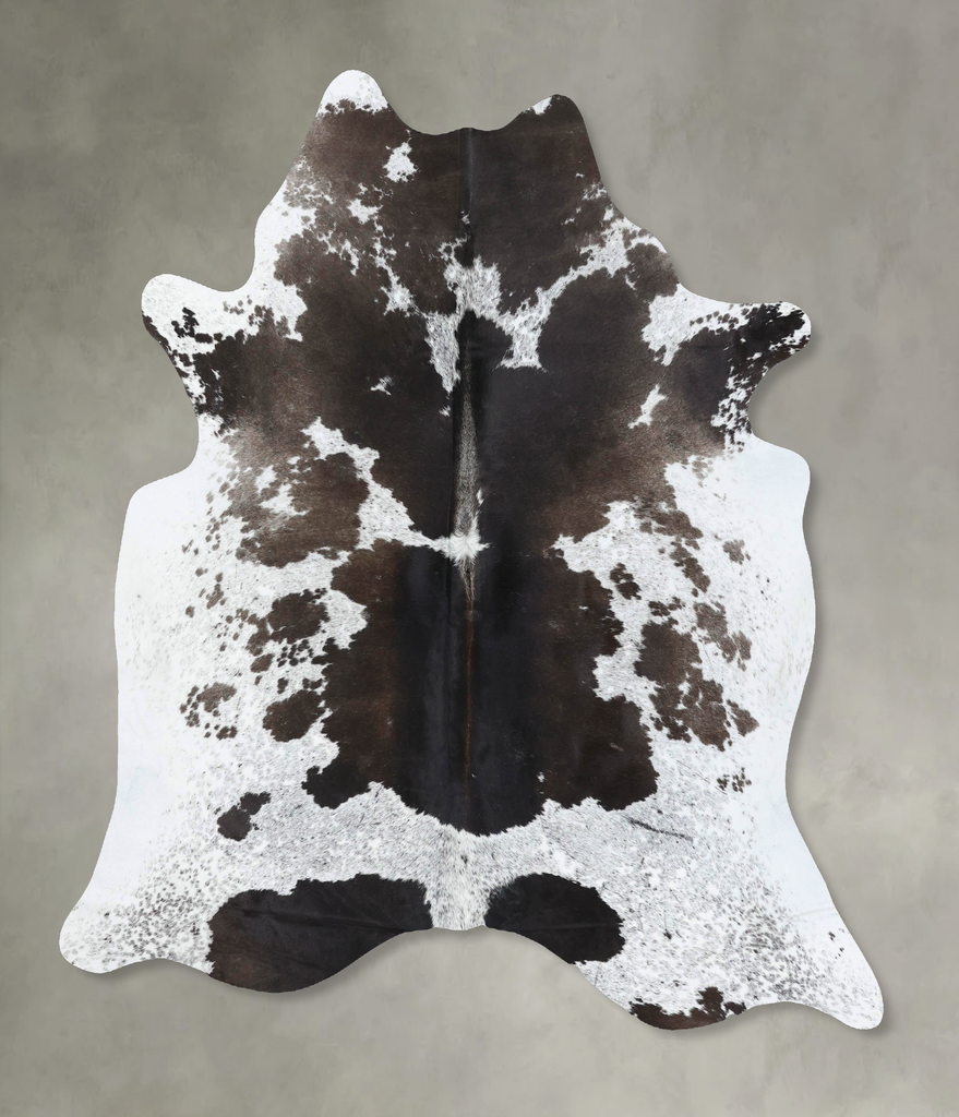 Chocolate and White X-Large Brazilian Cowhide Rug 7'6"H x 6'4"W #B18926 by Hudson Hides