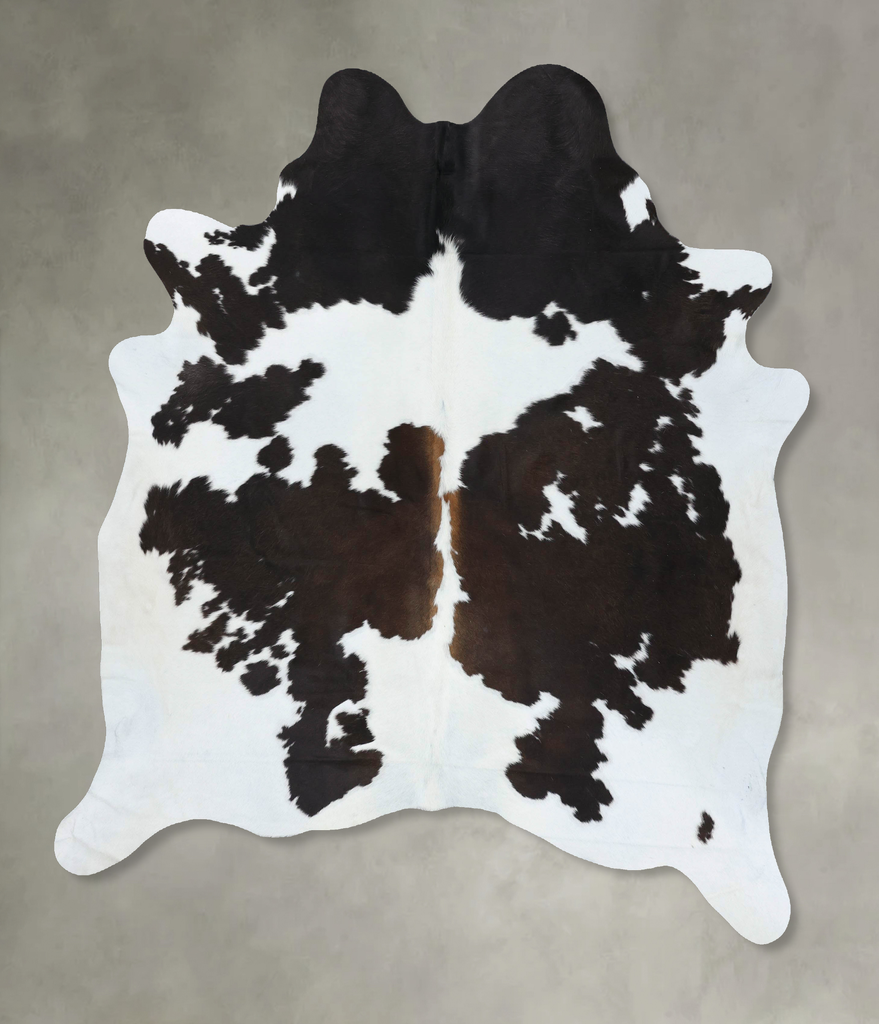 Chocolate and White XX-Large Brazilian Cowhide Rug 7'9"H x 6'6"W #B18931 by Hudson Hides