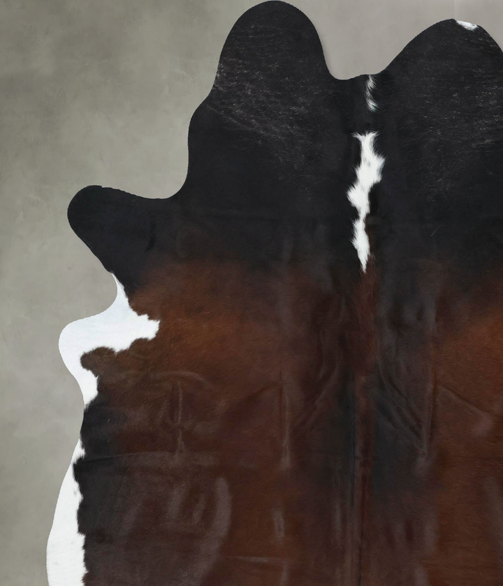 Chocolate and White XX-Large Brazilian Cowhide Rug 7'10"H x 6'8"W #B18933 by Hudson Hides