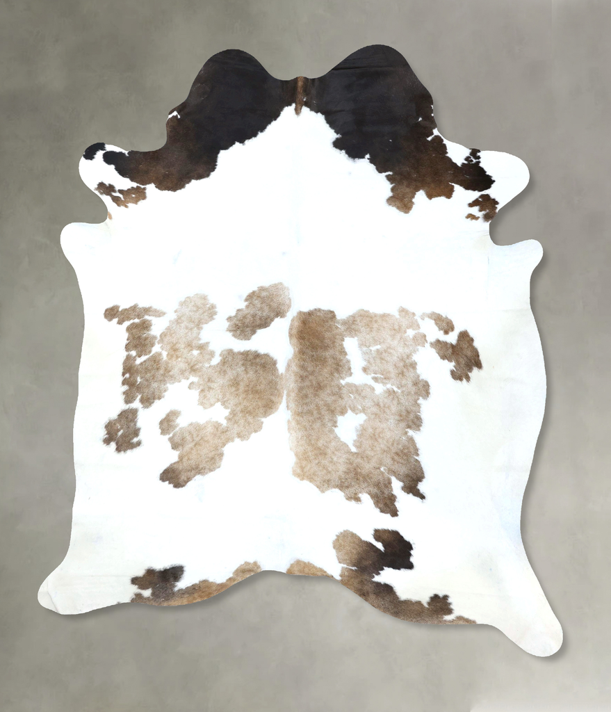Chocolate and White X-Large Brazilian Cowhide Rug 7'11"H x 6'0"W #B18934 by Hudson Hides