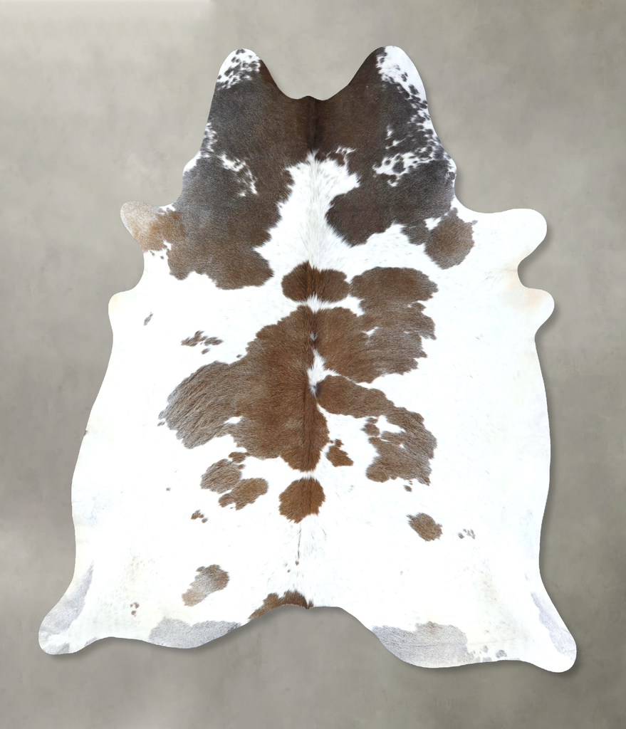 Chocolate and White XX-Large Brazilian Cowhide Rug 8'2"H x 7'0"W #B18938 by Hudson Hides