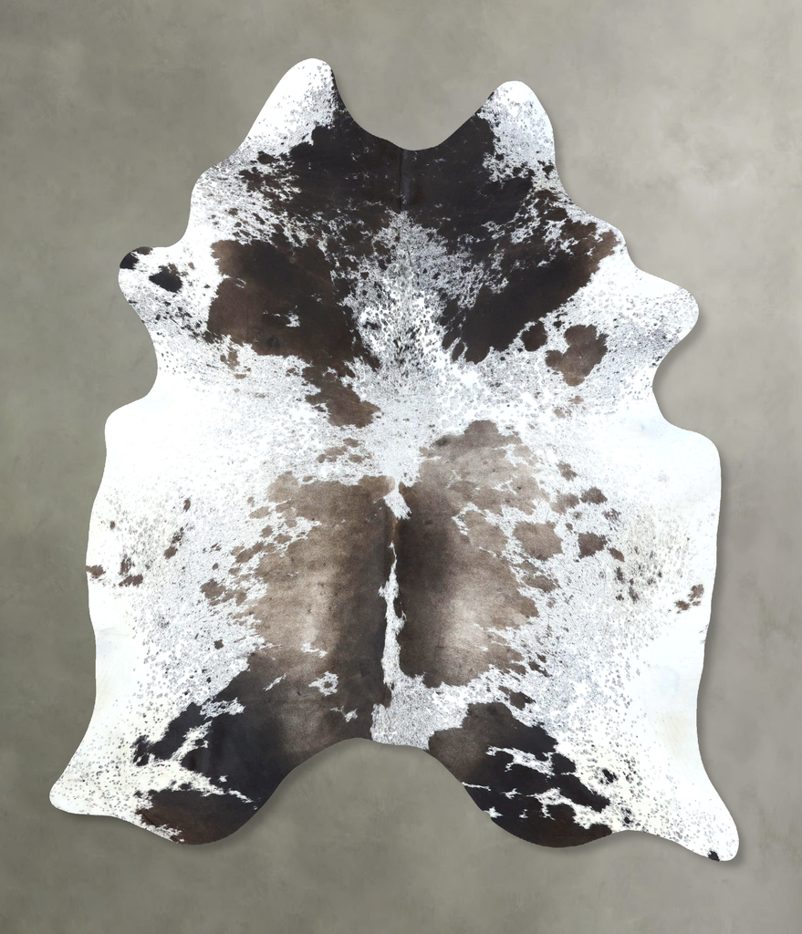 Chocolate and White X-Large Brazilian Cowhide Rug 8'1"H x 6'2"W #B18939 by Hudson Hides