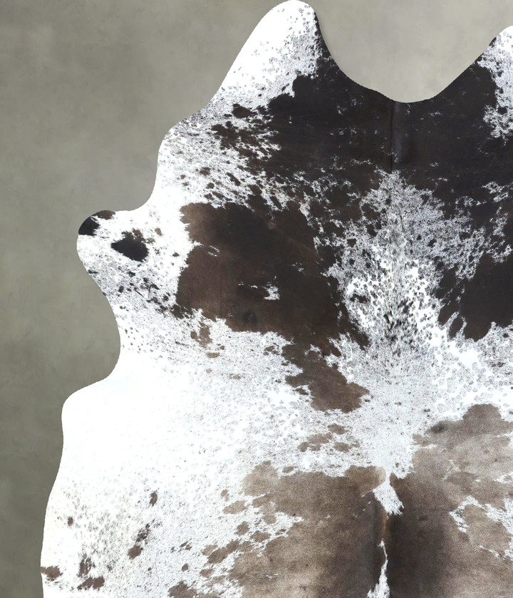 Chocolate and White X-Large Brazilian Cowhide Rug 8'1"H x 6'2"W #B18939 by Hudson Hides