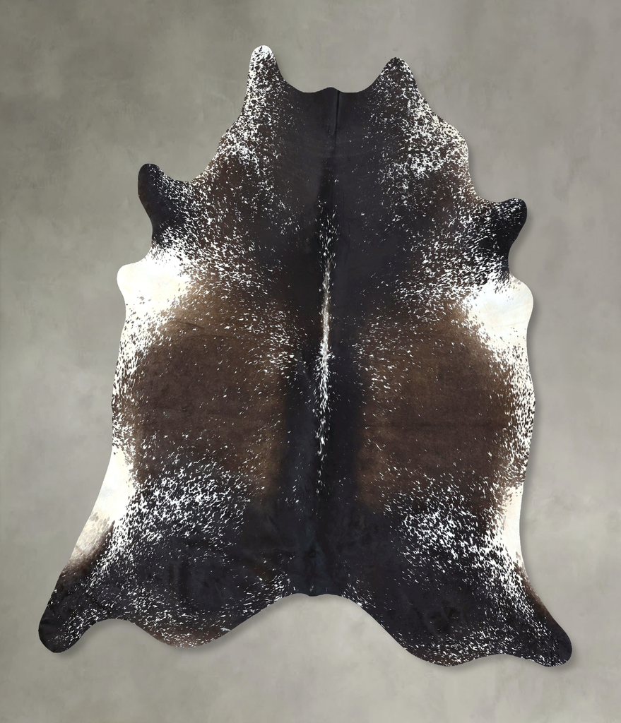 Salt and Pepper Black XX-Large Brazilian Cowhide Rug 7'8"H x 6'11"W #B18940 by Hudson Hides