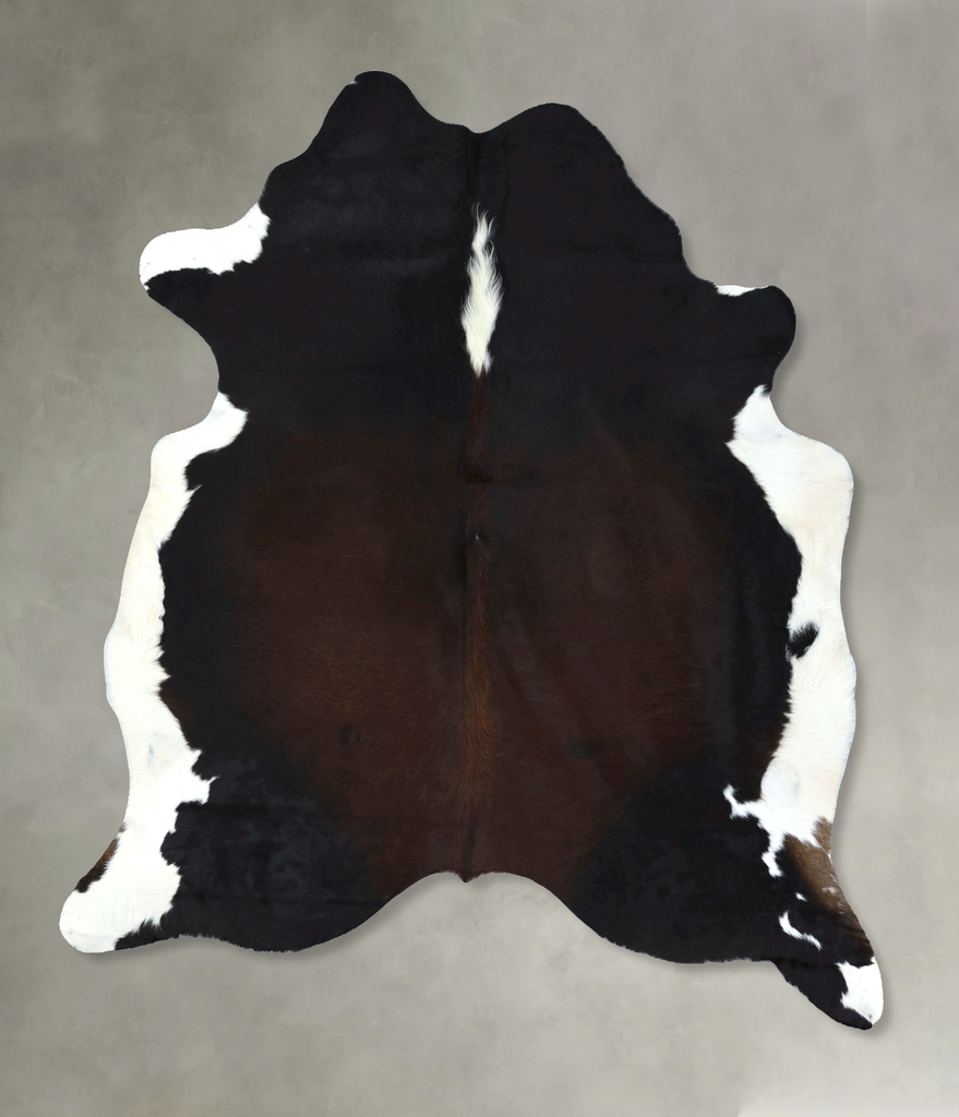 Chocolate and White XX-Large Brazilian Cowhide Rug 8'1"H x 6'10"W #B18942 by Hudson Hides