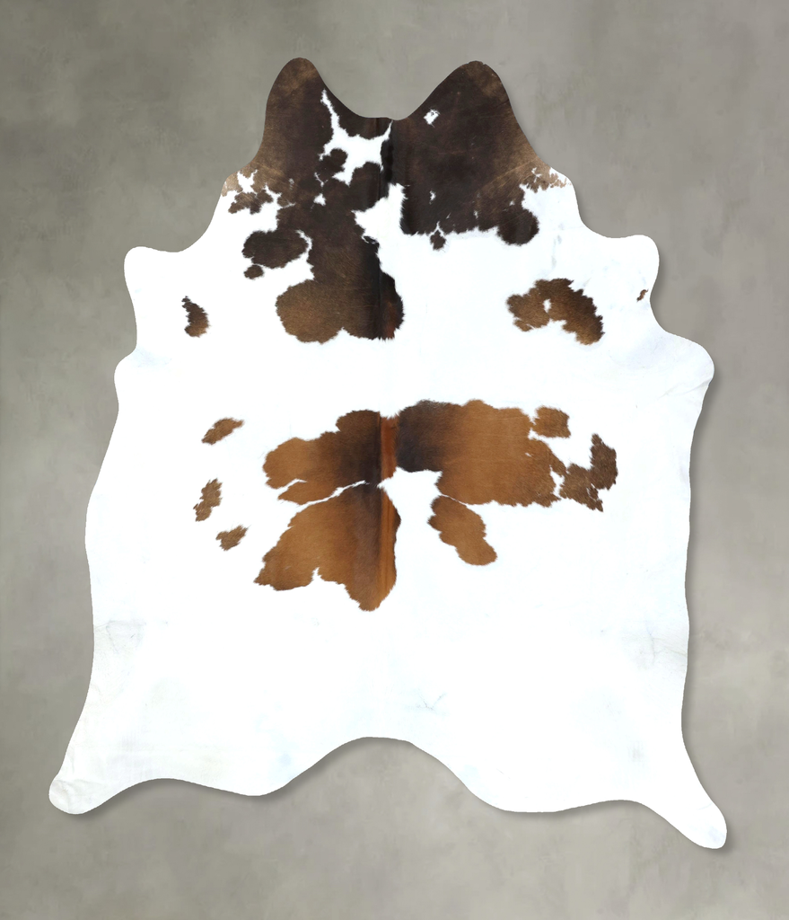 Chocolate and White XX-Large Brazilian Cowhide Rug 8'4"H x 7'2"W #B18943 by Hudson Hides