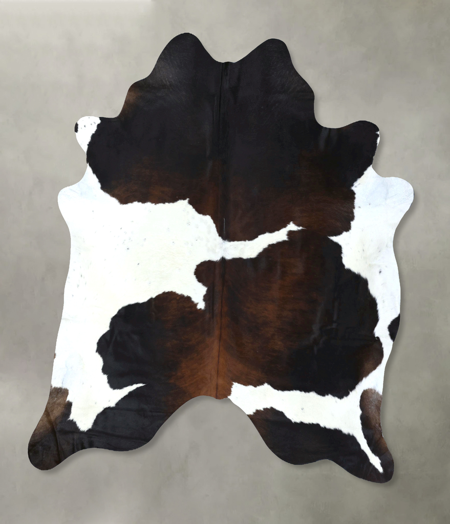 Chocolate and White XX-Large Brazilian Cowhide Rug 7'7"H x 7'0"W #B18944 by Hudson Hides