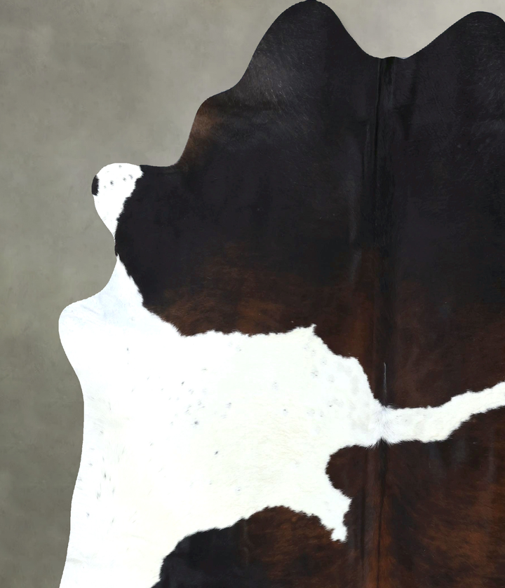 Chocolate and White XX-Large Brazilian Cowhide Rug 7'7"H x 7'0"W #B18944 by Hudson Hides