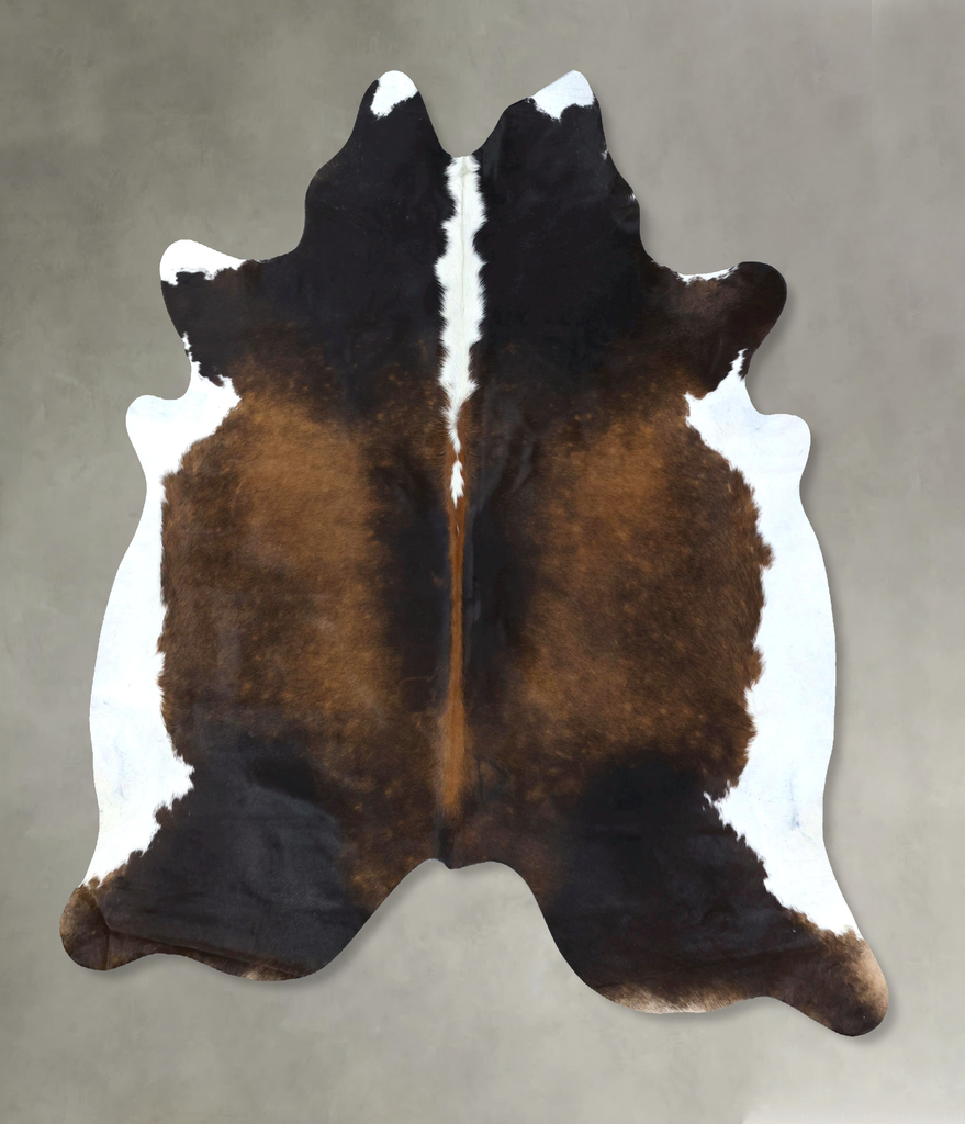 Chocolate and White XX-Large Brazilian Cowhide Rug 7'6"H x 6'9"W #B18947 by Hudson Hides