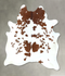 Brown and White Large Brazilian Cowhide Rug 6'10