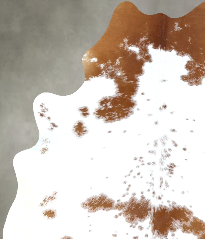 Brown and White Large Brazilian Cowhide Rug 7'0"H x 4'8"W #B18949 by Hudson Hides
