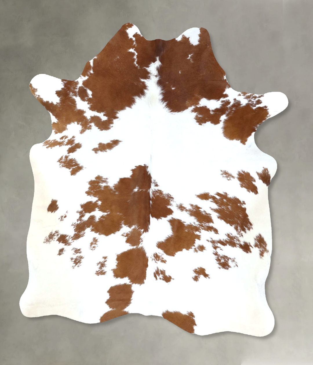 Brown and White Large Brazilian Cowhide Rug 6'3"H x 5'4"W #B18950 by H