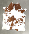 Brown and White Large Brazilian Cowhide Rug 6'3