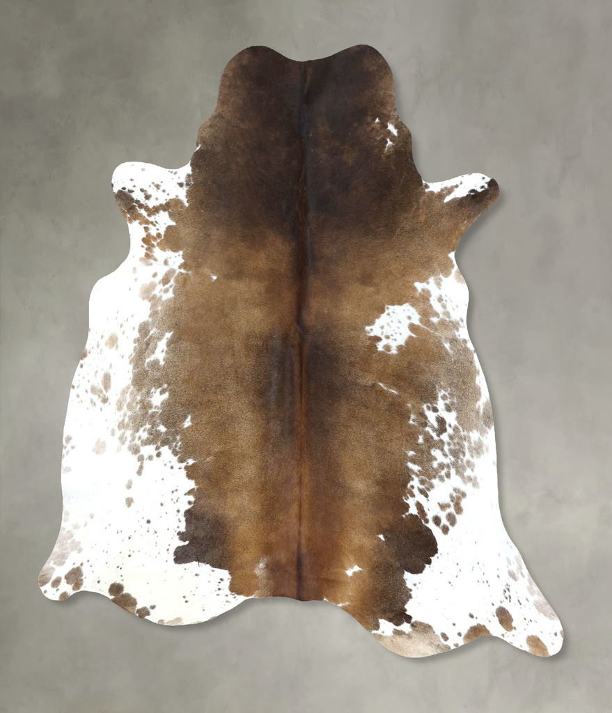 Chocolate and White X-Large Brazilian Cowhide Rug 6'10"H x 6'2"W #B18953 by Hudson Hides