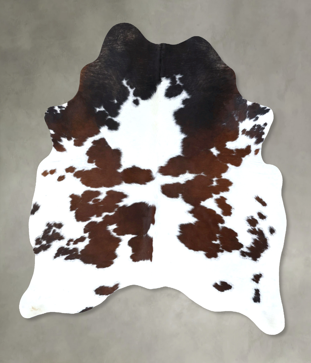 Chocolate and White Large Brazilian Cowhide Rug 6'11"H x 5'9"W #B18955