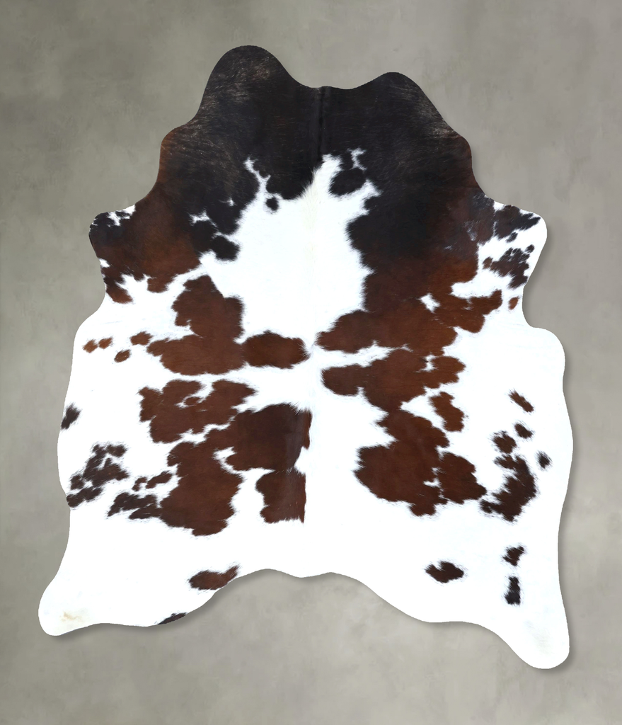 Chocolate and White Large Brazilian Cowhide Rug 6'11"H x 5'9"W #B18955 by Hudson Hides