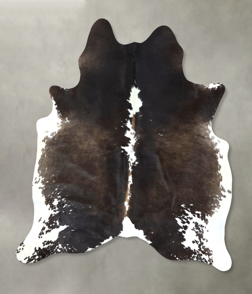 Chocolate and White X-Large Brazilian Cowhide Rug 7'4"H x 5'9"W #B18956 by Hudson Hides
