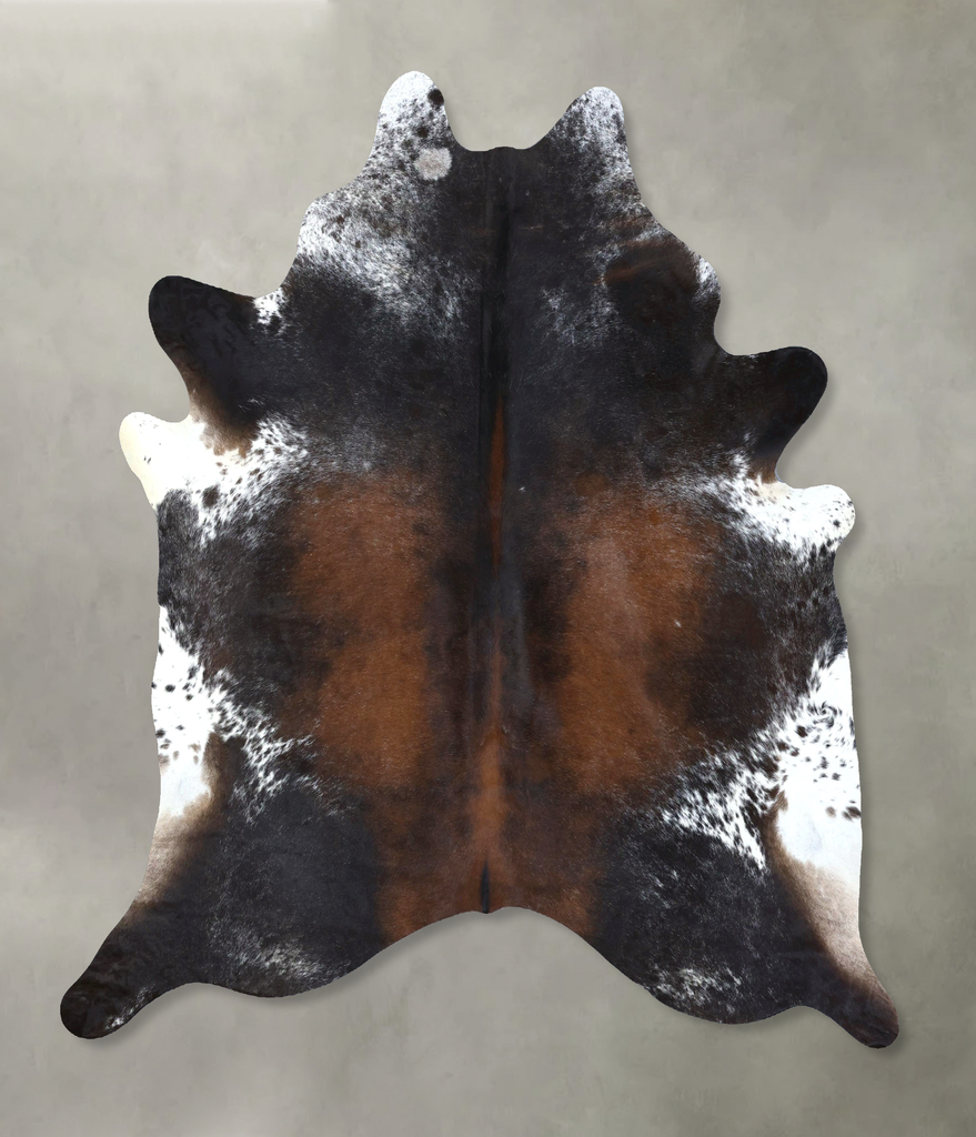Chocolate and White X-Large Brazilian Cowhide Rug 7'6"H x 6'7"W #B18966 by Hudson Hides