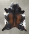 Chocolate and White X-Large Brazilian Cowhide Rug 7'6