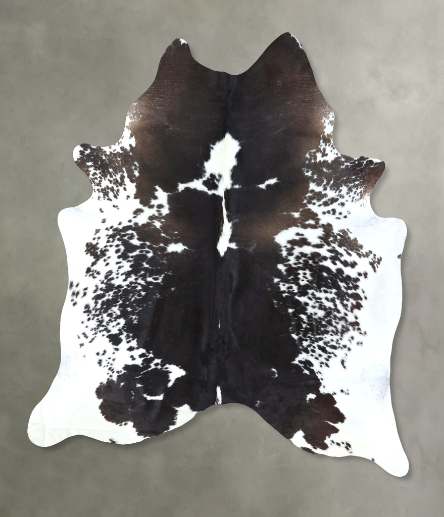 Chocolate and White XX-Large Brazilian Cowhide Rug 8'1"H x 6'7"W #B18967 by Hudson Hides