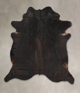 Solid Black XX-Large Brazilian Cowhide Rug 7'9"H x 6'10"W #B1897 by Hudson Hides