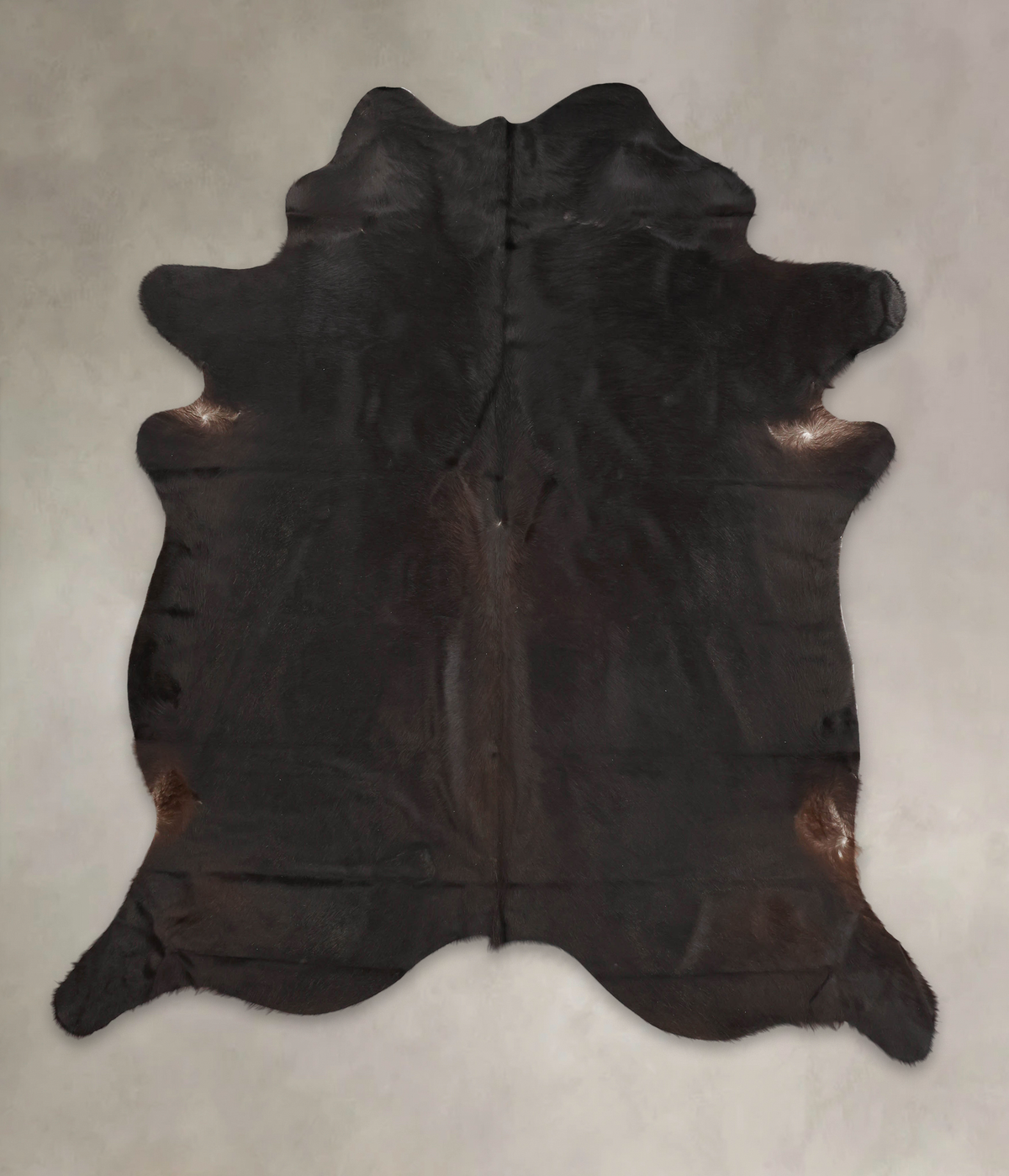 Solid Black Cowhide Rug #B1897