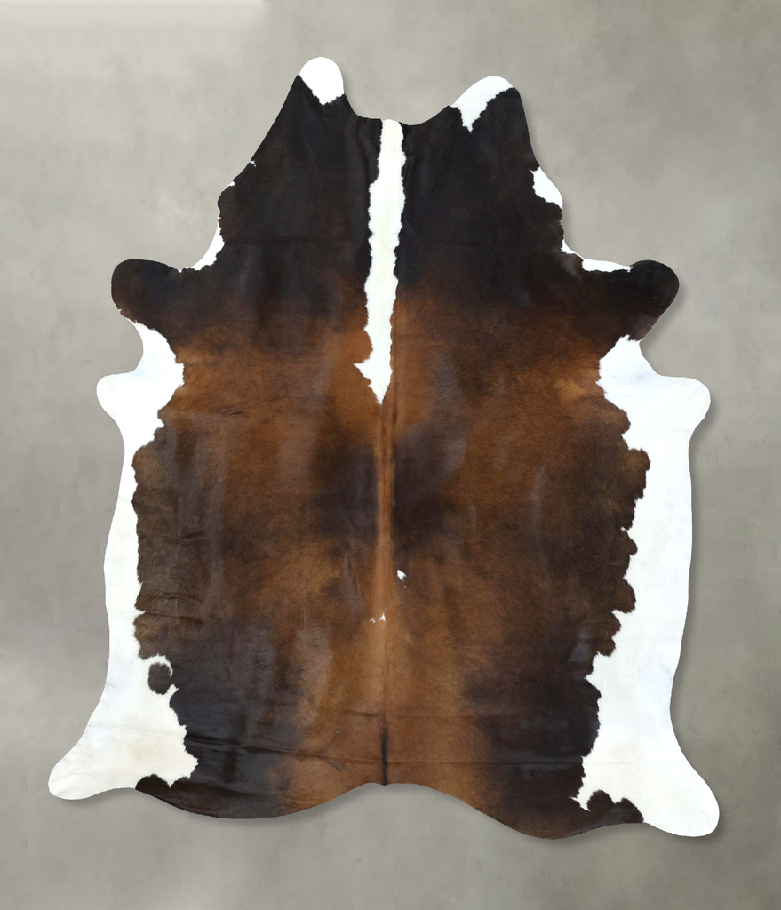 Chocolate and White XX-Large Brazilian Cowhide Rug 7'11"H x 6'8"W #B18975 by Hudson Hides