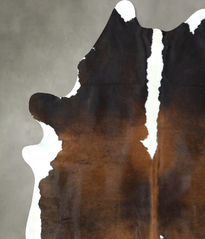 Chocolate and White XX-Large Brazilian Cowhide Rug 7'11"H x 6'8"W #B18975 by Hudson Hides