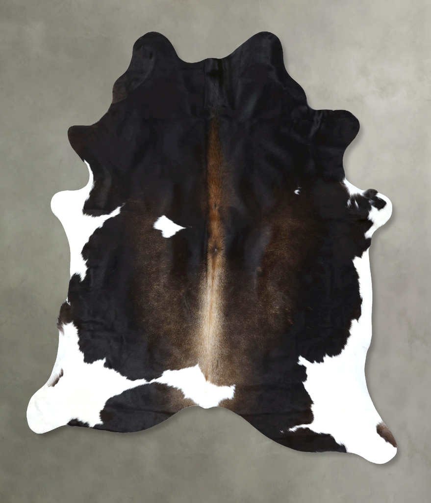 Chocolate and White XX-Large Brazilian Cowhide Rug 7'9"H x 6'8"W #B18976 by Hudson Hides