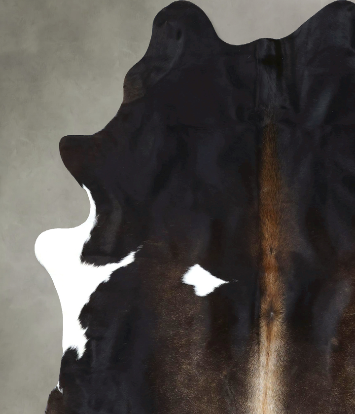 Chocolate and White XX-Large Brazilian Cowhide Rug 7'9"H x 6'8"W #B18976 by Hudson Hides