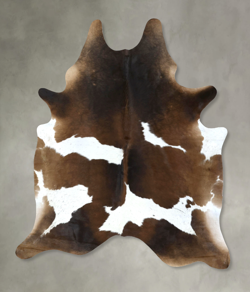Chocolate and White XX-Large Brazilian Cowhide Rug 8'2"H x 6'3"W #B18978 by Hudson Hides