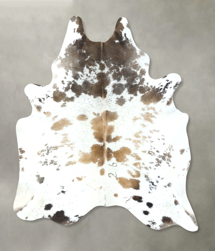 Chocolate and White X-Large Brazilian Cowhide Rug 7'7"H x 6'2"W #B18980 by Hudson Hides