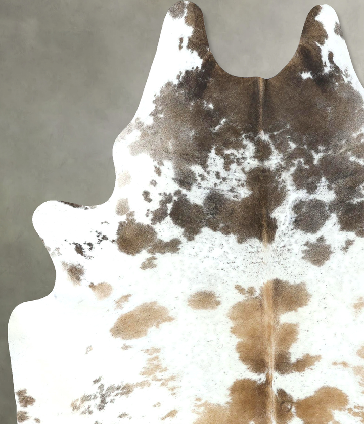 Chocolate and White X-Large Brazilian Cowhide Rug 7'7"H x 6'2"W #B18980 by Hudson Hides