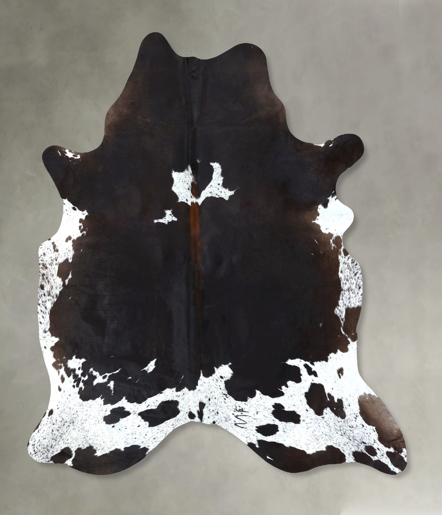 Chocolate and White XX-Large Brazilian Cowhide Rug 7'10"H x 6'7"W #B18982 by Hudson Hides