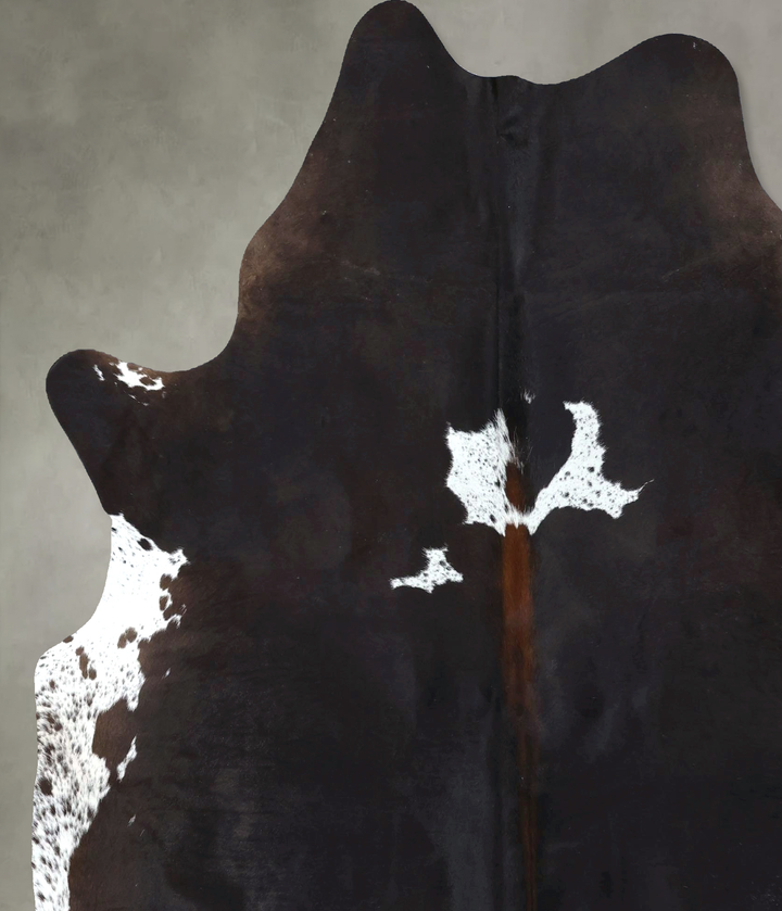 Chocolate and White XX-Large Brazilian Cowhide Rug 7'10"H x 6'7"W #B18982 by Hudson Hides