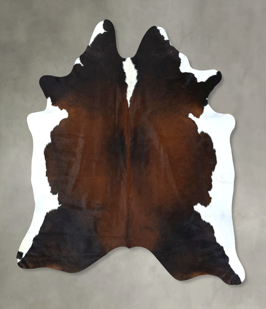 Chocolate and White XX-Large Brazilian Cowhide Rug 7'8"H x 6'6"W #B18987 by Hudson Hides