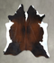 Chocolate and White XX-Large Brazilian Cowhide Rug 7'8