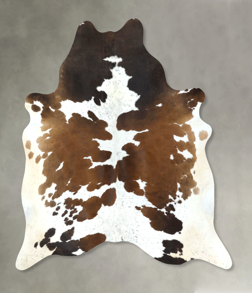 Chocolate and White XX-Large Brazilian Cowhide Rug 7'10"H x 6'7"W #B18990 by Hudson Hides