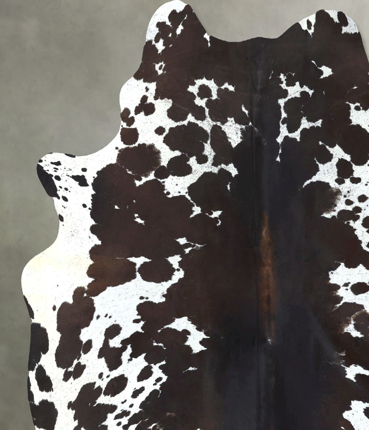 Chocolate and White XX-Large Brazilian Cowhide Rug 7'11"H x 6'8"W #B18992 by Hudson Hides