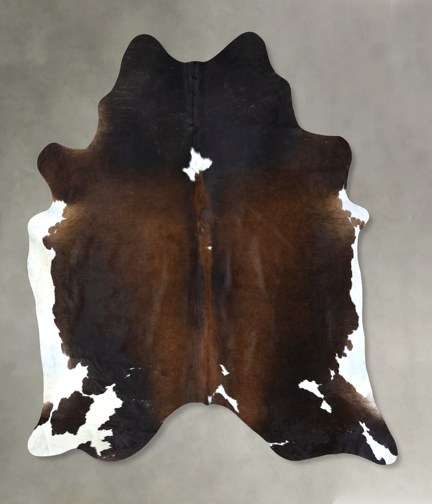 Chocolate and White XX-Large Brazilian Cowhide Rug 8'6"H x 7'5"W #B18993 by Hudson Hides