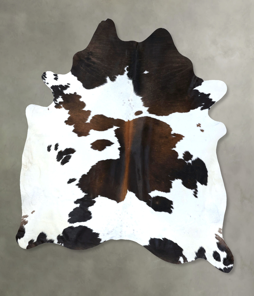 Chocolate and White XX-Large Brazilian Cowhide Rug 8'10"H x 7'1"W #B18995 by Hudson Hides