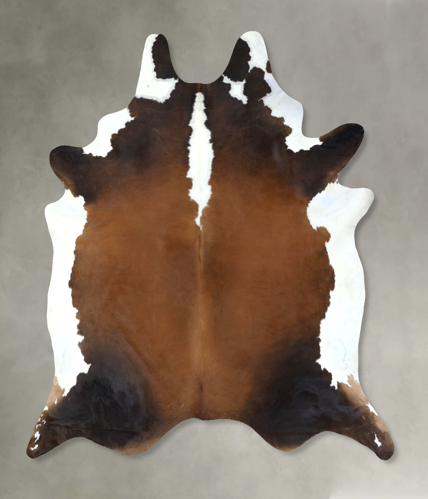 Chocolate and White XX-Large Brazilian Cowhide Rug 8'8"H x 7'3"W #B18996 by Hudson Hides