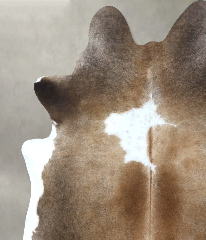 Chocolate and White X-Large Brazilian Cowhide Rug 7'5"H x 6'6"W #B18997 by Hudson Hides