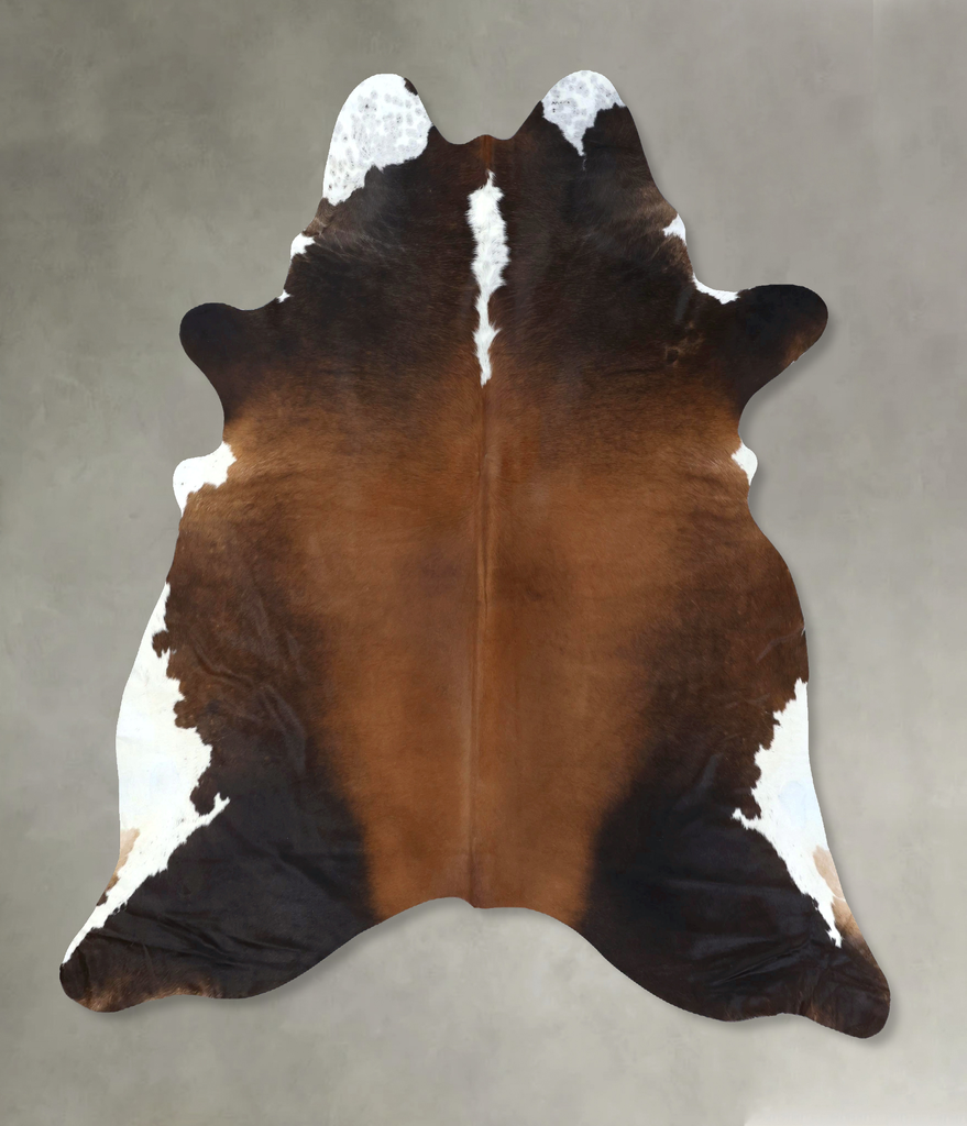 Chocolate and White XX-Large Brazilian Cowhide Rug 7'11"H x 7'0"W #B18998 by Hudson Hides