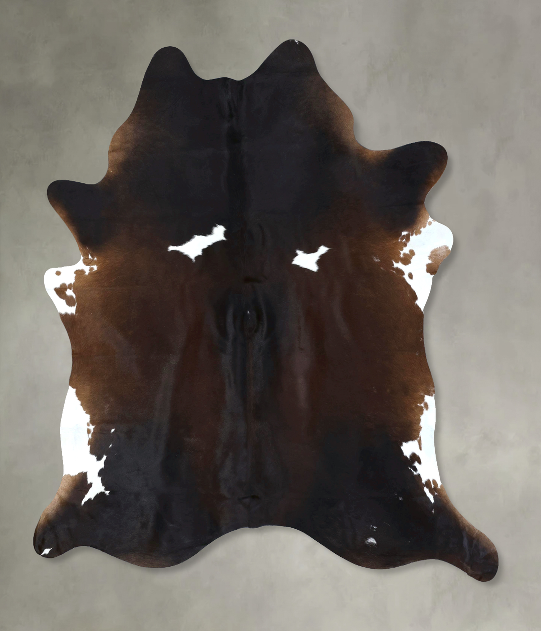 Chocolate and White XX-Large Brazilian Cowhide Rug 7'9"H x 6'5"W #B190