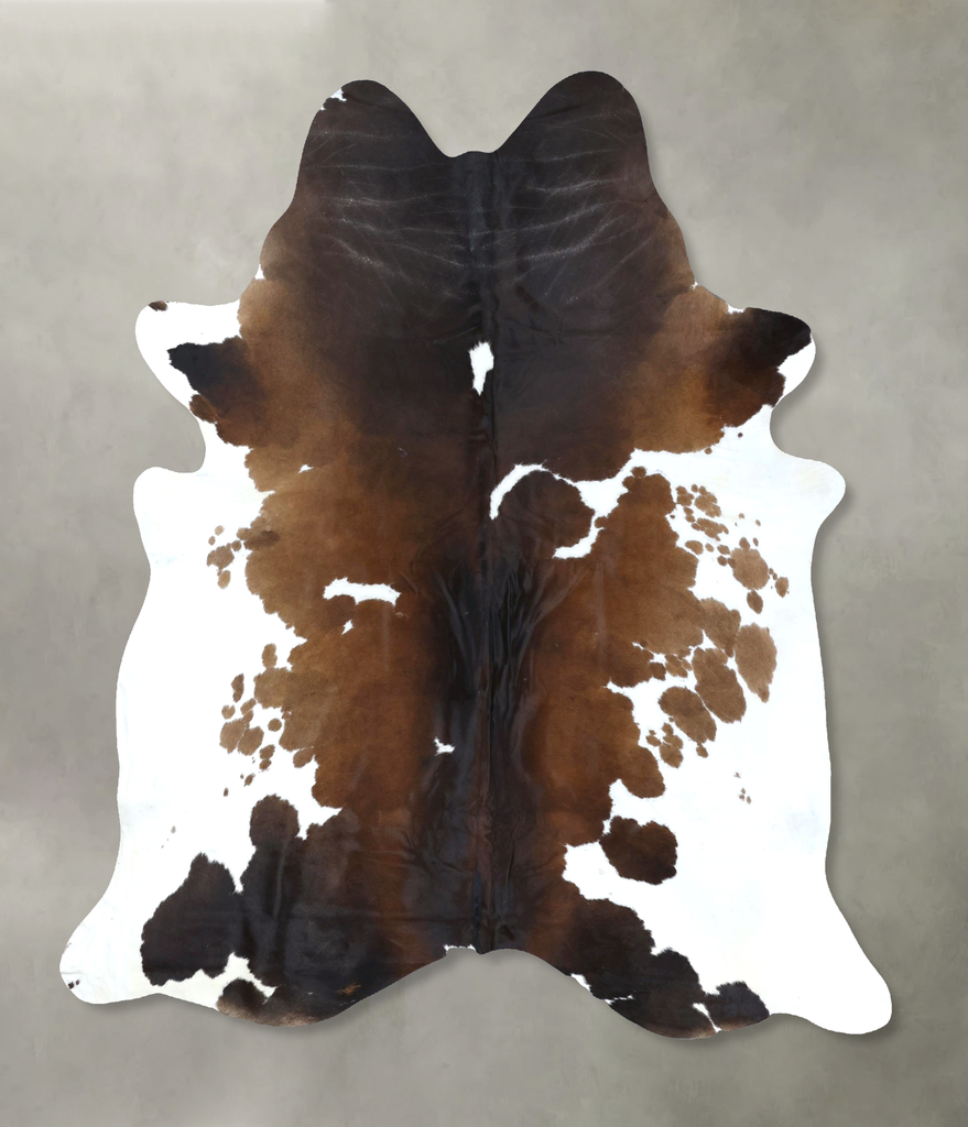 Chocolate and White XX-Large Brazilian Cowhide Rug 7'11"H x 7'0"W #B19018 by Hudson Hides