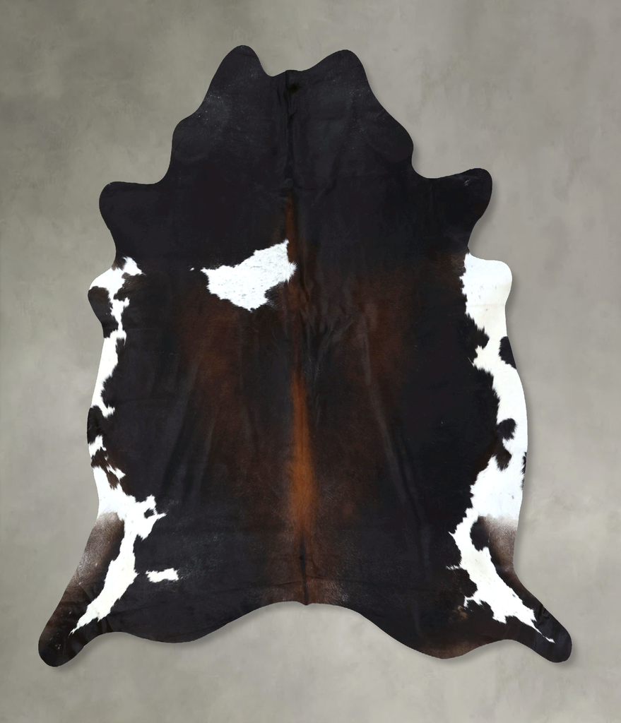 Chocolate and White XX-Large Brazilian Cowhide Rug 8'5"H x 7'4"W #B19019 by Hudson Hides