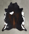 Chocolate and White XX-Large Brazilian Cowhide Rug 8'5