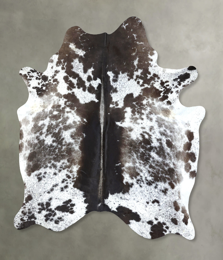 Chocolate and White X-Large Brazilian Cowhide Rug 7'7"H x 6'4"W #B19021 by Hudson Hides