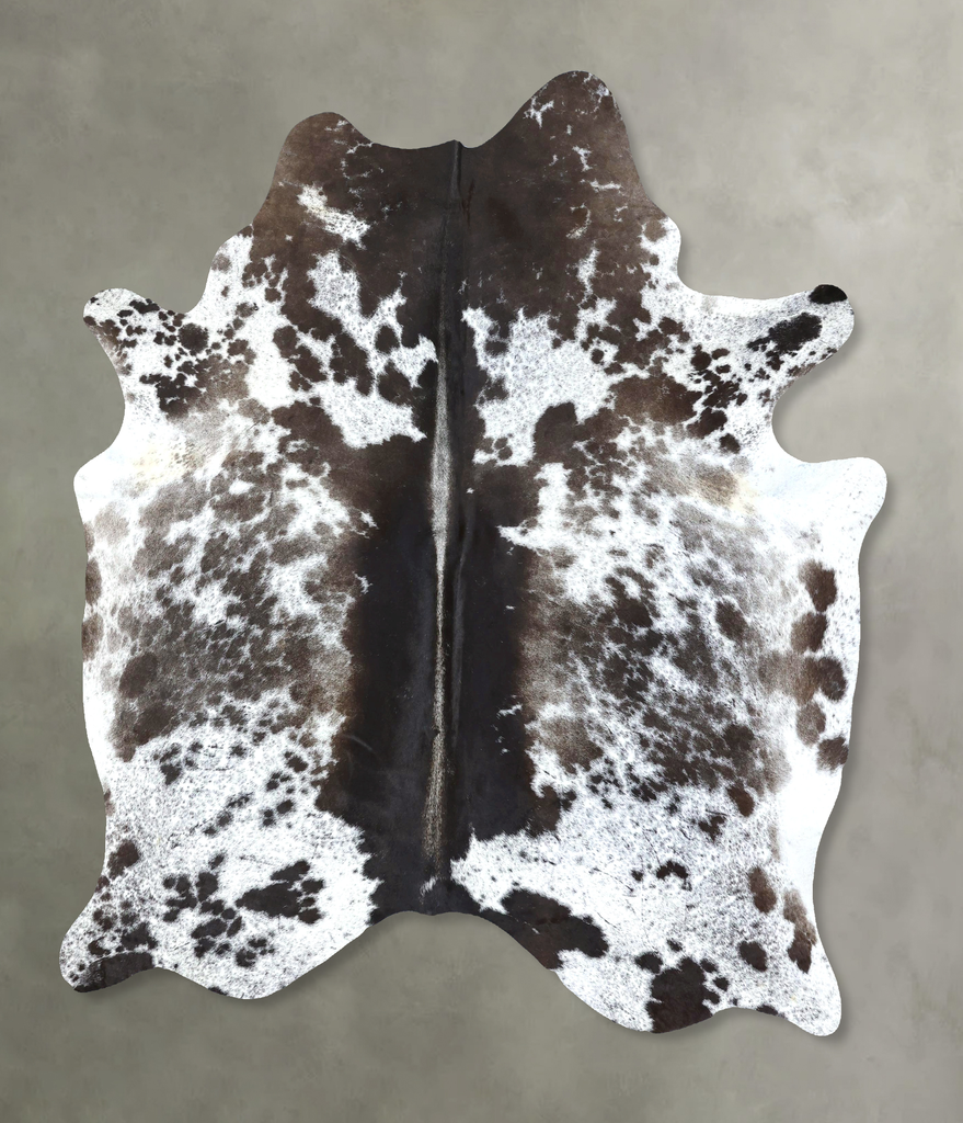 Chocolate and White X-Large Brazilian Cowhide Rug 7'7"H x 6'4"W #B19021 by Hudson Hides
